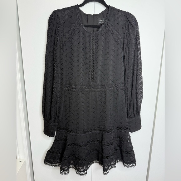 Bardot - Prinnie Mini Dress - Black Lace Long sleeve- Size 8 - Picture 3 of 13